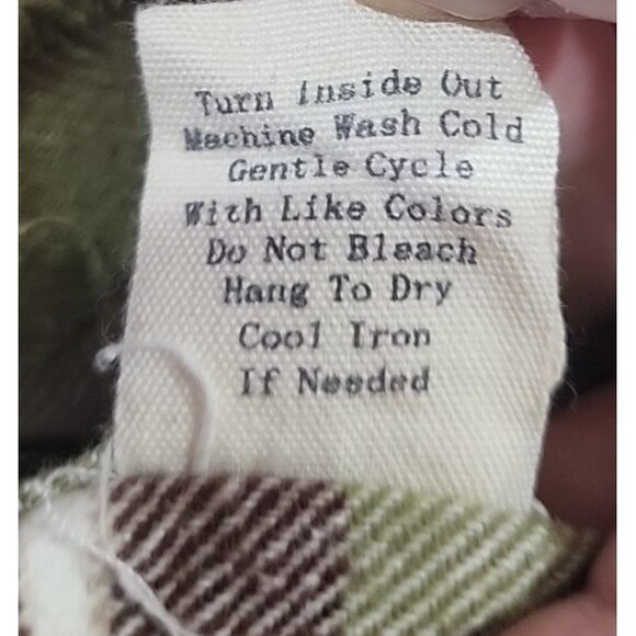 Blu Pepper Size XXL Green Plaid Frayed Hem Button Down Shirt/Jacket Pockets - Picture 12 of 13